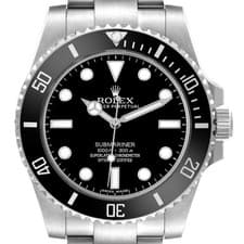 Rolex Submariner No Date Steel Black Dial Ceramic Bezel Watch 114060 Box Card