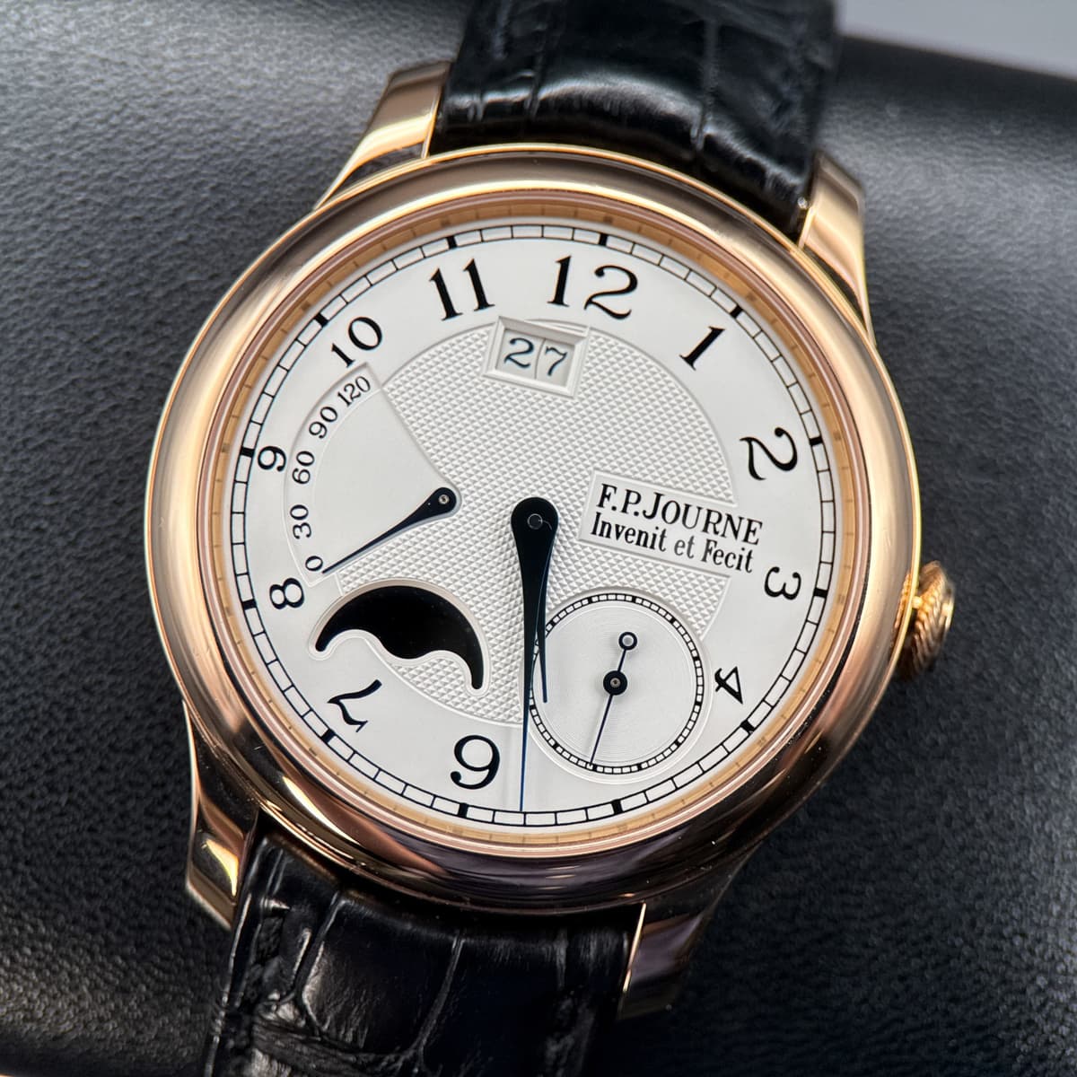 F.P. Journe Octa Automatique Lune Ref. AL Rose Gold Guilloché Silver Dial 40mm