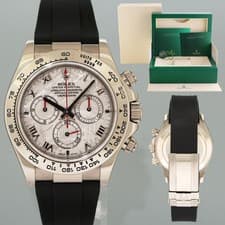 MINT 2005 Rolex Daytona White Gold 116519 Meteorite Roman Leather Watch Box