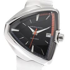 Hamilton Ventura Elvis80 Quartz Men's Watch 42mm SS Black Dial Box & Warranty