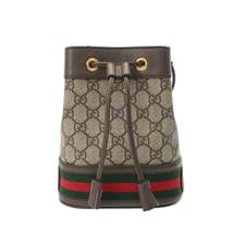 Used GUCCI 550620 213317 Women s Shoulder Bag Beige Ebony Brown Gold Hardware GG