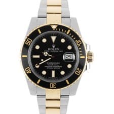 Rolex Submariner Date Two-Tone 18k Yellow Gold Steel Black 40mm 116613 LN Watch