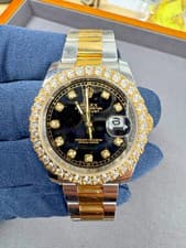 Rolex Datejust 116233 Two Tone 36mm Oyster 18k  Black Diamond Dial and Bezel