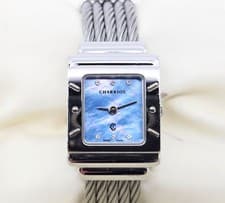 Philippe Charriol Columbus 925 Silver Watch Cable Bracelet MOP Diamond Dial