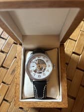 ZENO WATCH AUTOMATIC WHITE DIAL 47MM CASE GREAT WORKING TIMEPIECE SWISS MADE