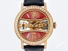 *Rare* Corum 18K Rose Gold Golden Bridge Round 39 Manual Wind Watch w/ B&P