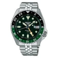 Seiko 5 Sports SBSC019 SKX GMT Automatic Green Black Dial Made in Japan