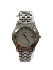 GUCCI 5500L Quartz Analog Silver Dial Classic Watch Near Mint JAPAN