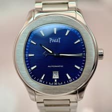Piaget Polo Blue Men's Watch with Silver Stainless Steel Bracelet - G0A41002