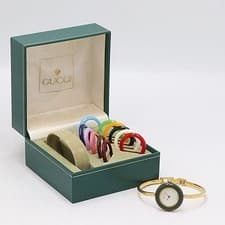 Gucci Change Bezel 11/12.2 Women Watch Gold 12 Colors W/Full Set Working Used
