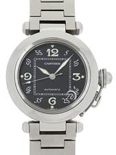Cartier Pasha C W31043M7 35mm Black Dial Stainless Steel Sapphire Crystal #T254