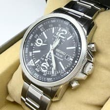 Seiko Solar Chronograph V172-0AG0 Military Pilot Style JDM Watch Good Condition