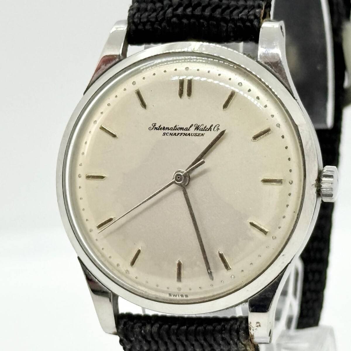 IWC Watch Schaffhausen Silver Hand-Winding 35mm Unisex Vintage Leather Band