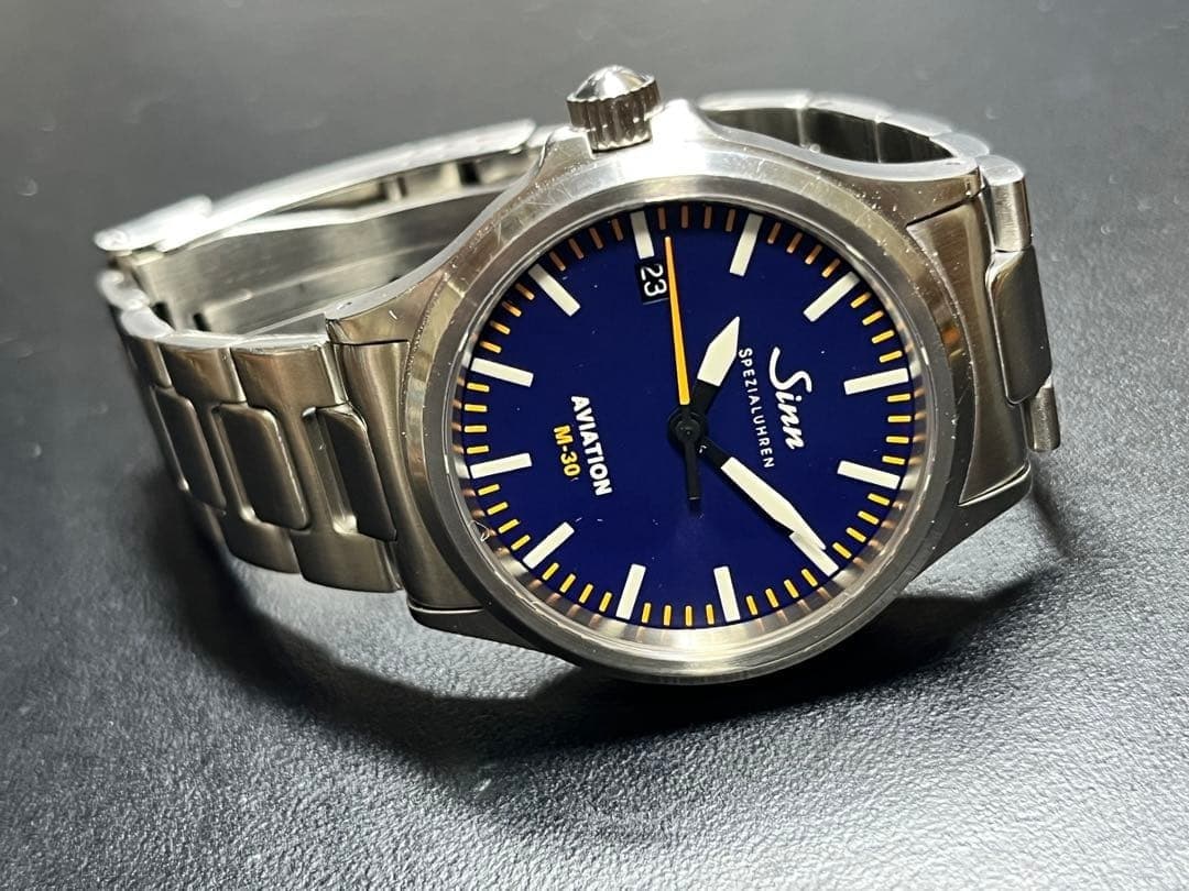[Serviced] Sinn 556 I M-30 Aviation Limited Edition Blue Dial on H-Link Bracelet