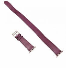 Hermès Purple Leather Double Tour Watch Band Strap for Apple Watch 38mm
