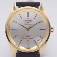 Longines Ultra Chron Auto Watch Silver Color Dial Gold Case 35.5mm DateFromJapan