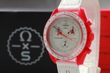 [MINT] OMEGA Swatch SO33R100 Speedmaster MISSION TO MARS QZ Watch From JAPAN