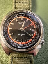 RARE 1971 Seiko World Time 6117-6400 "Error Bezel" - For Repair