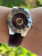 Carrera y Carrera Avalon Watch Quartz Mens Swiss Made Red Marron Dial