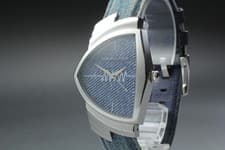 HAMILTON Ventura H244112 Blue Dial Denim 33mm Quartz Men's Watch [Near MINT]
