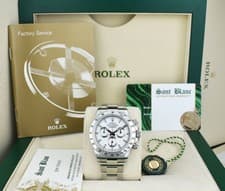 ROLEX REHAUT 40mm Stainless Steel DAYTONA White Index Dial 116520 SANT BLANC