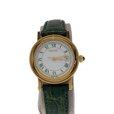 Used GUCCI◆Quartz watch/analog/leather/GRN/7200L