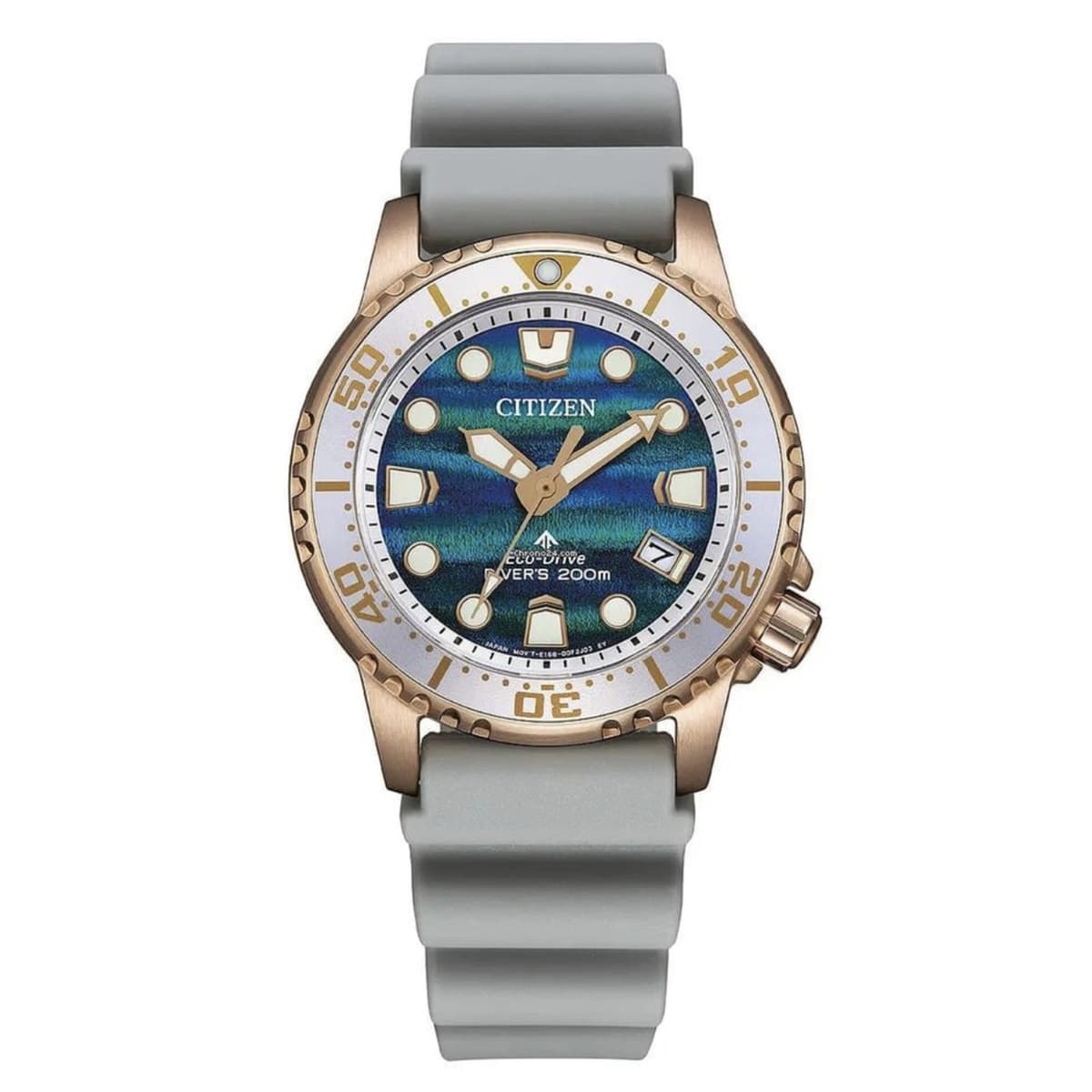 Citizen Promaster Diver Eco Drive Watch Gold Case Pink Silicone EO2023-00A