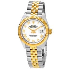 Rolex Datejust White Dial Automatic Ladies Steel and 18K Yellow Gold Jubilee