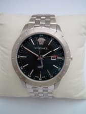 VERSACE UNIVERS GMT WATCH MENS VEBK00418 STAINLESS STEEL SWISS MADE GENUINE NEW