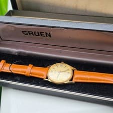 Vintage GRUEN men's manual wind watch 510RssCA with box swiss 1960s