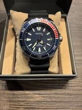 SEIKO Prospex Samurai Blue/Red Pepsi Automatic Diver 4R35-01V0 Working