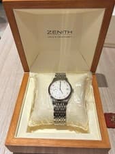 ZENITH Class Elite 02.1125.680 Auto Dress Watch Silver Dial Excellent Japan