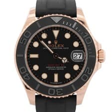 2021 PAPERS Rolex Yacht-Master Black 18K Rose Gold Oysterflex 37mm 268655 BOX