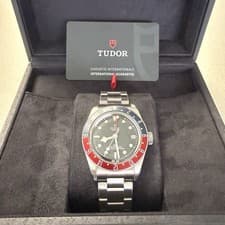 TUDOR Black Bay GMT Stainless Steel Watch Red Blue Bezel Original Box Papers