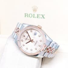 Rolex 36mm 18K Half Rose Gold Pink Jubilee Diamonds Dial Datejust REF: 116231