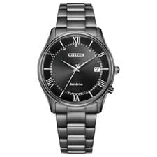Citizen AS1064-53E Eco-Drive Radio Controlled Black Slim Night Colour Watch New