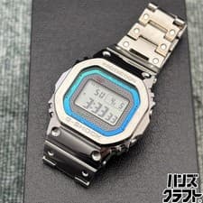 Used CASIO G SHOCK GMW B5000 Full Metal Silver G Shock Casio with Band Links Box