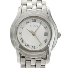 Used GUCCI Gucci 5500L Watch SS Quartz Analog Display Ladies Silver Dial