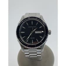 Hamilton H375110 Quartz Analog Watch Stainless Steel Black Mens Luxury