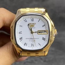 Rare SEIKO 5 Superior SKZ046 White Dial Automatic 7S36-5010 White Dial Watch NOS