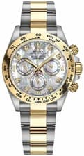 Rolex Cosmograph Daytona Gold Bezel Two-Tone MOP Dial Men's Watch 116503-0007