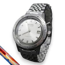 Seiko Chronograph 21J OnePush Vintage Wristwatch Silver Dial