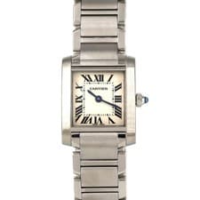 Authentic Cartier Tank Française SM W51008Q3 Stainless Steel Quartz #230-00...