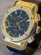 Hublot Classic Fusion Chronograph Black Dial 18k Yellow Gold 42mm 541.VX.1130.RX