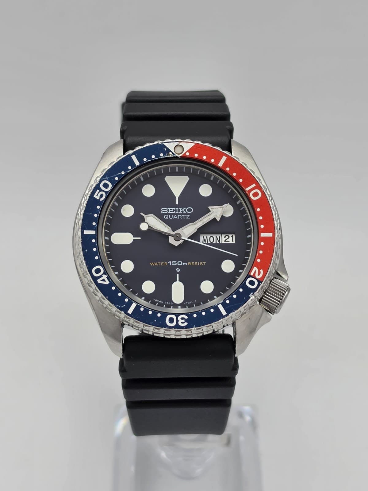 SEIKO 7548-700B PEPSI JDM QUARTZ DIVER SERVICED VINTAGE DECEMBER 1981 KANJI NICE