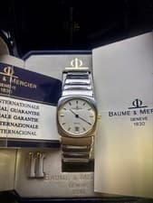 Baume & Mercier Riviera Watch 28.5mm 17.5cm Two Tone Quartz Excellent Working