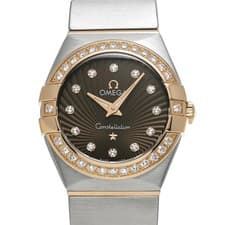 OMEGA WATCH CONSTELLATION 123.25.24.60.63.001 QUARTZ BROWN/DIAMOND DIAL WOMEN'S