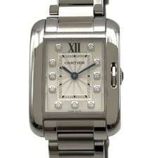 Cartier Tank Anglaise SM W4TA0003 Silver Stainless Steel Quartz Used Watch