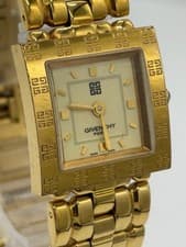 Givenchy Square Quartz Watch Genuine Gold Strap Ladies Premium Timepiece