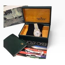 Full Set 1980 Rolex Datejust 36 mm Two Tone Jubilee Grey Dial Watch 16030